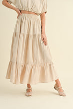 Load image into Gallery viewer, Arysia Tiered Linen Maxi Skirt