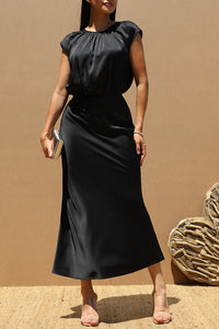 Doria Satin Midi Dress