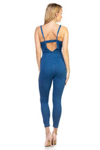 Load image into Gallery viewer, Bali Stretch Denim Jumpsuit