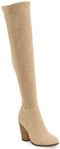 Pretty In Thigh High Boots (Nude Suede)