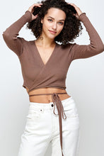 Load image into Gallery viewer, Bella Wrap Top (Brown)