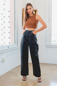Lilly Wide Leg Leather Pants