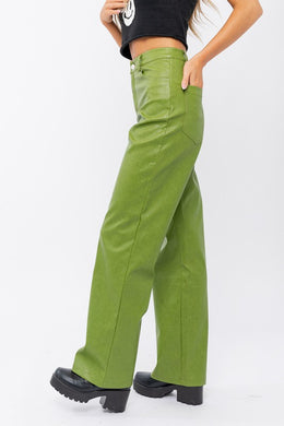 Lilly Wide Leg Leather Pants